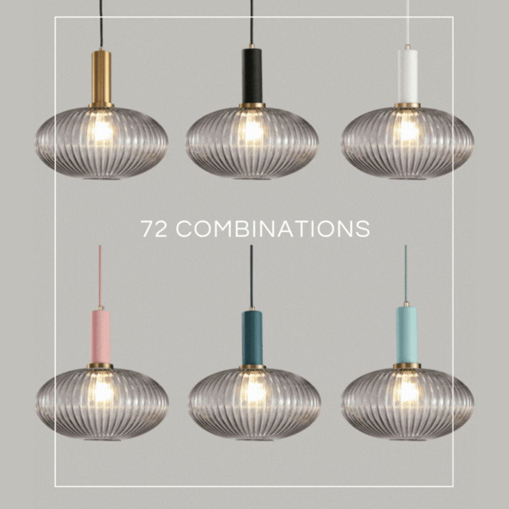 Nordic Fluted Glass Pendant Light for Kitchen Islands and Dining