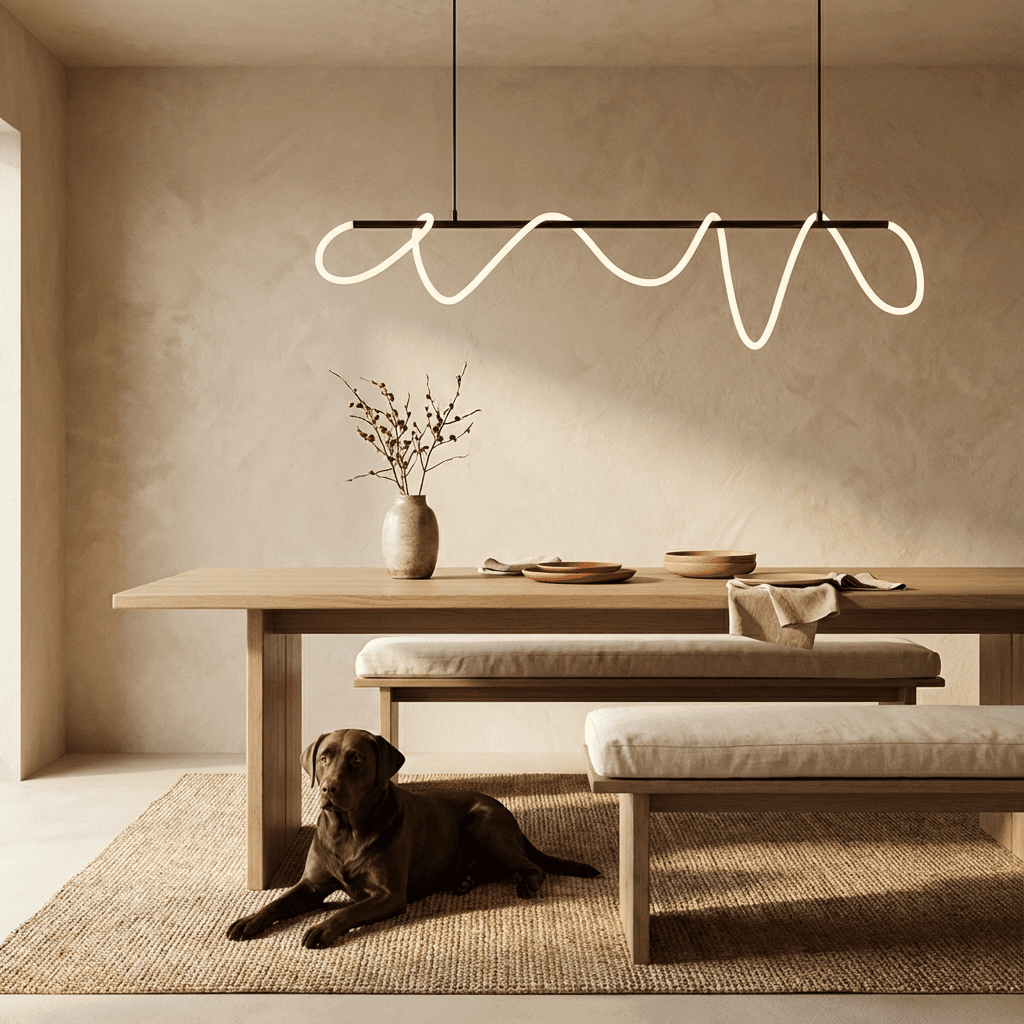 NoirFlex Flexible Tube Chandelier in Black for Modern Living