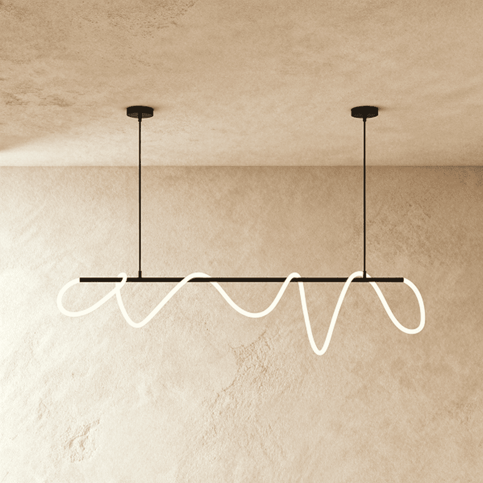 NoirFlex Flexible Tube Chandelier in Black for Modern Living
