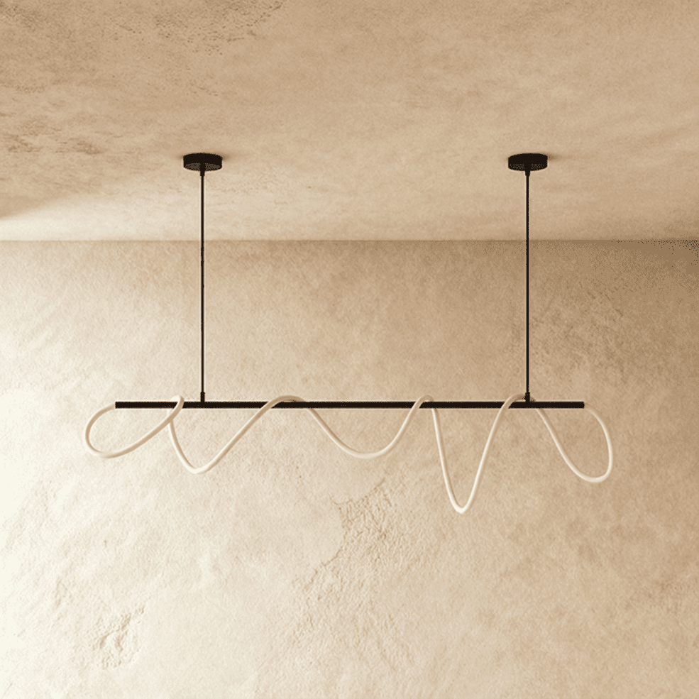 NoirFlex Flexible Tube Chandelier in Black for Modern Living