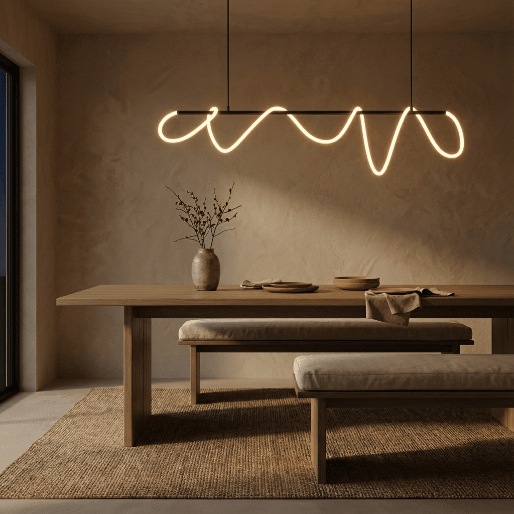 NoirFlex Flexible Tube Chandelier in Black for Modern Living