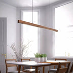 SolaraWood Holz-Pendelleuchte, verstellbare Länge, Kiefer oder Walnuss, integrierte LED