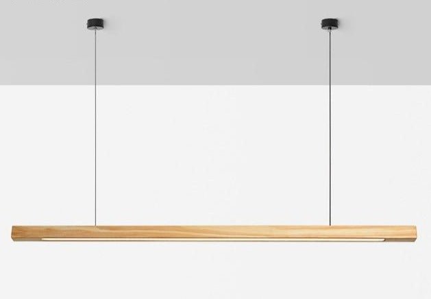 SolaraWood Holz-Pendelleuchte, verstellbare Länge, Kiefer oder Walnuss, integrierte LED