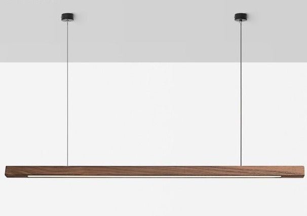 SolaraWood Holz-Pendelleuchte, verstellbare Länge, Kiefer oder Walnuss, integrierte LED
