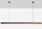 SolaraWood Holz-Pendelleuchte, verstellbare Länge, Kiefer oder Walnuss, integrierte LED