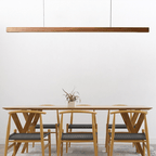 SolaraWood Holz-Pendelleuchte, verstellbare Länge, Kiefer oder Walnuss, integrierte LED