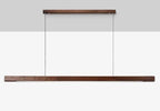 SolaraWood Holz-Pendelleuchte, verstellbare Länge, Kiefer oder Walnuss, integrierte LED