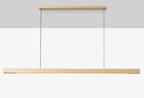 SolaraWood Holz-Pendelleuchte, verstellbare Länge, Kiefer oder Walnuss, integrierte LED