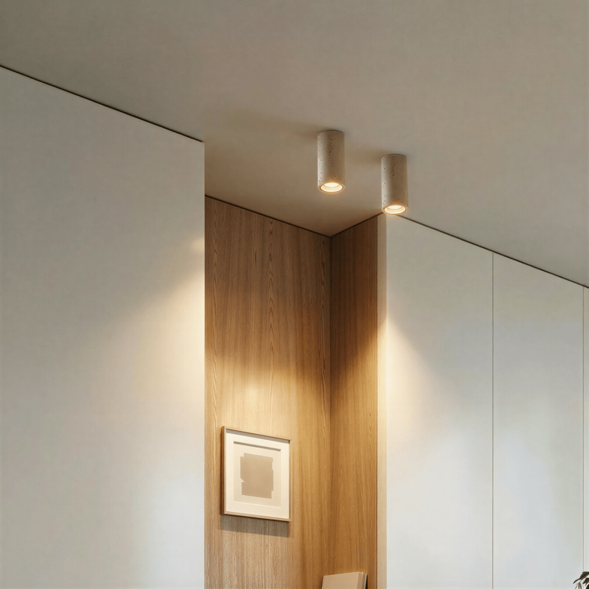 Aurora Travertine Cylinder Downlight With Soft Warm Glow