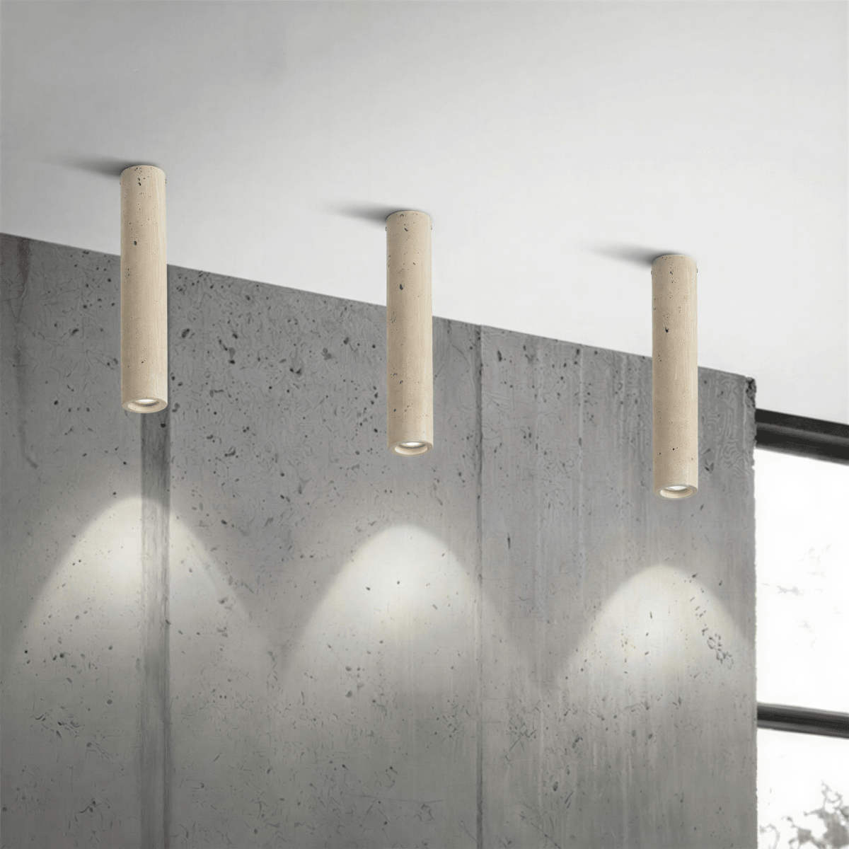 Aurora Travertine Cylinder Downlight With Soft Warm Glow