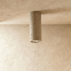 Aurora Travertine Cylinder Downlight With Soft Warm Glow