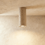 Aurora Travertine Cylinder Downlight With Soft Warm Glow