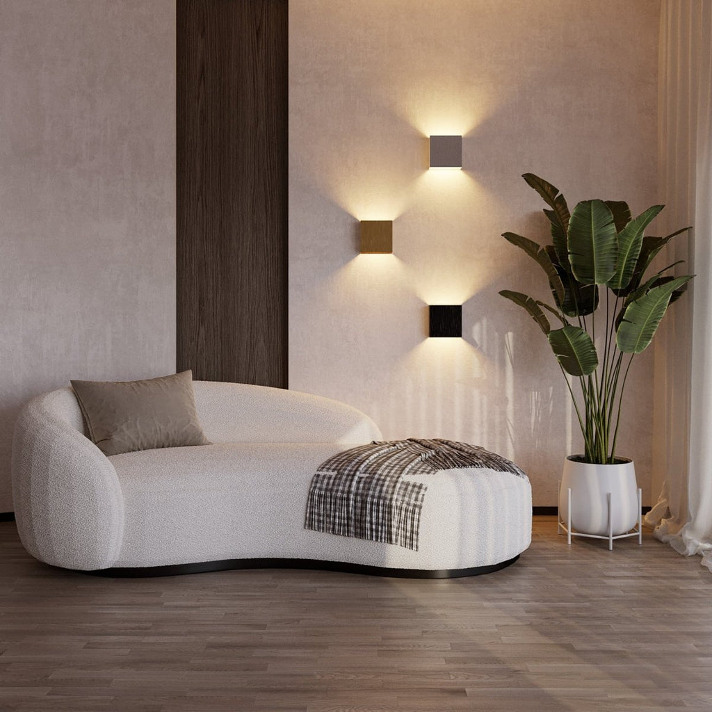 Lampada da parete quadrata in alluminio Verve per corridoi, illuminazione ambientale moderna