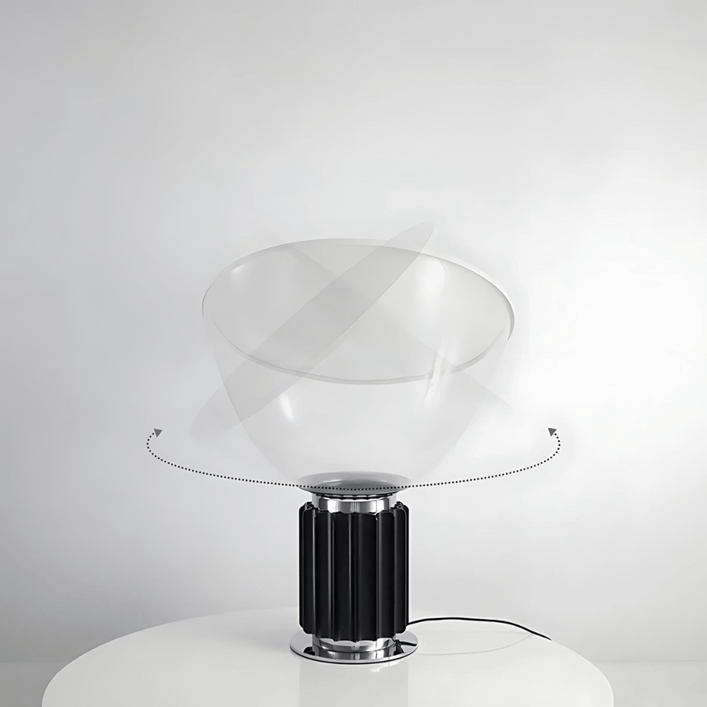 Lampe à poser Marlo en aluminium et verre, argentée, café, rouge ou noire
