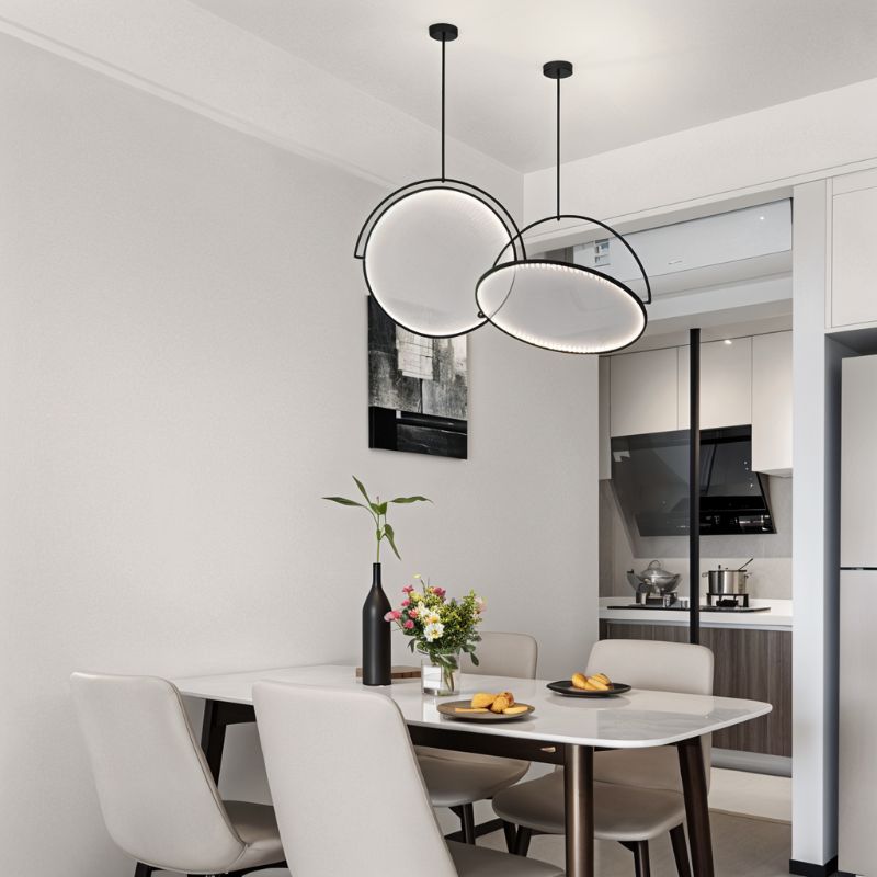 Nebula Portals LED Chandelier With Fabric Diffuser And Steel Frame