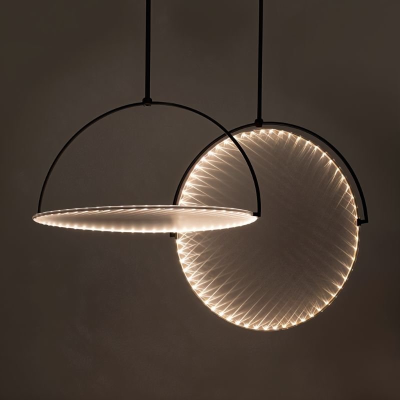 Nebula Portals LED Chandelier With Fabric Diffuser And Steel Frame