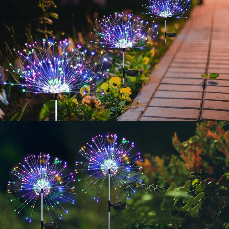 Elegant LED firework lights for outdoor areas, IP65, solar-powered lighting - Fioriscas