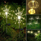 Elegant LED firework lights for outdoor areas, IP65, solar-powered lighting - Fioriscas