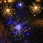 Elegant LED firework lights for outdoor areas, IP65, solar-powered lighting - Fioriscas