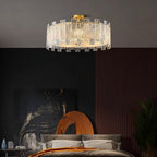 CopperLumen skleněné stropní světlo Halo s texturovanými panely a polozapuštěnou montáží