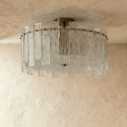 CopperLumen skleněné stropní světlo Halo s texturovanými panely a polozapuštěnou montáží