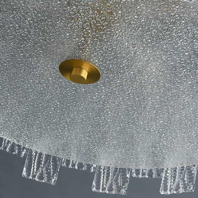 CopperLumen skleněné stropní světlo Halo s texturovanými panely a polozapuštěnou montáží