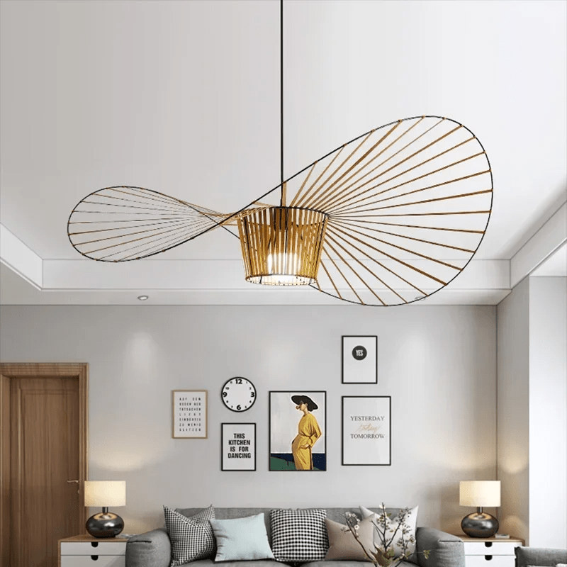 Art deco -kattokruunu, Vexaera-rautarunko ja kangasvarjostin