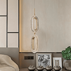 CopperCurve sculpturale hanglamp met gestructureerde acryl kap voor sfeervolle gloed