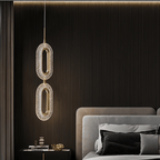 CopperCurve sculpturale hanglamp met gestructureerde acryl kap voor sfeervolle gloed