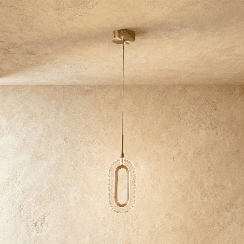 CopperCurve sculpturale hanglamp met gestructureerde acryl kap voor sfeervolle gloed