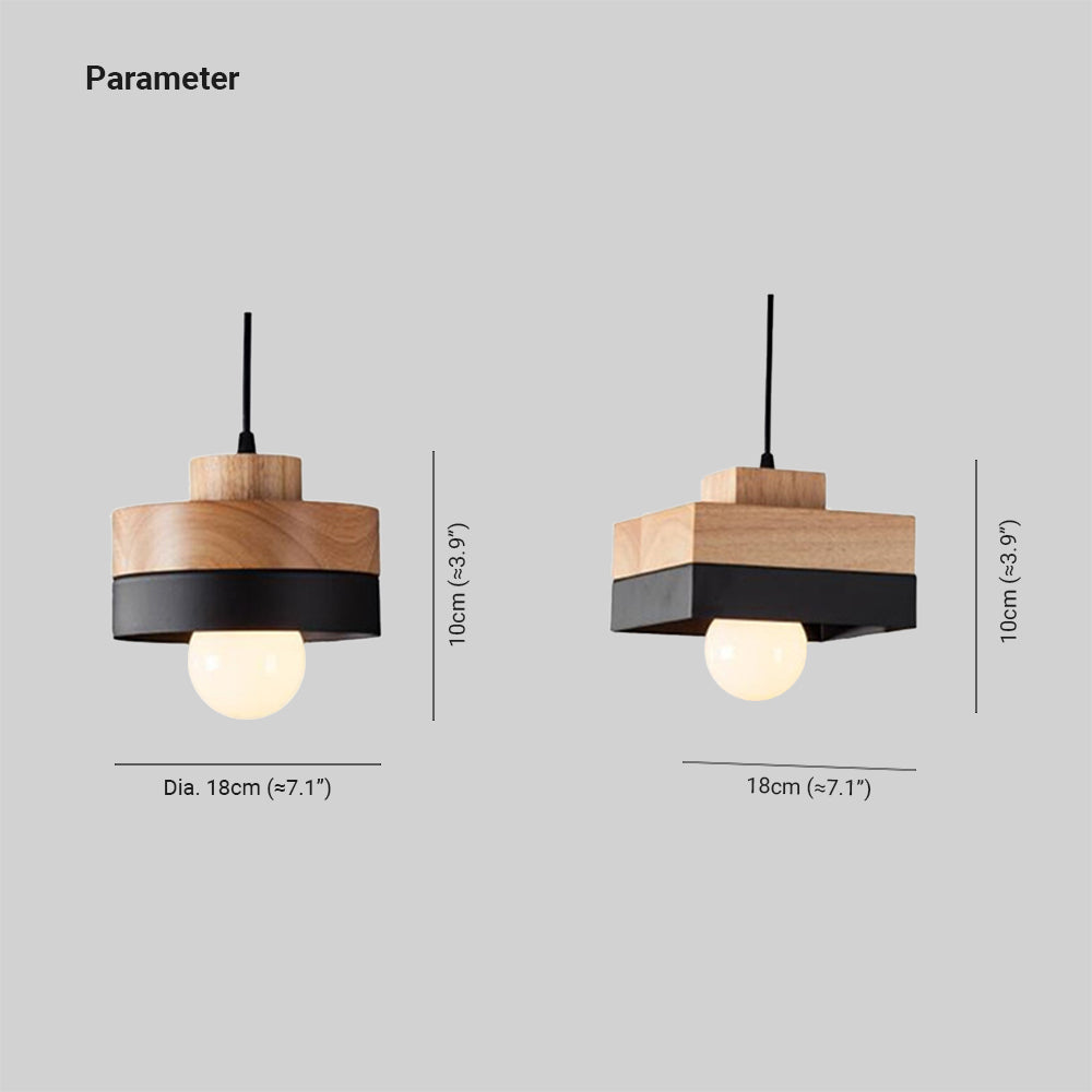 Lampada a sospensione geometrica in legno minimalista Aria bianco e nero | Fioriscas
