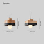 Lampada a sospensione geometrica in legno minimalista Aria bianco e nero | Fioriscas