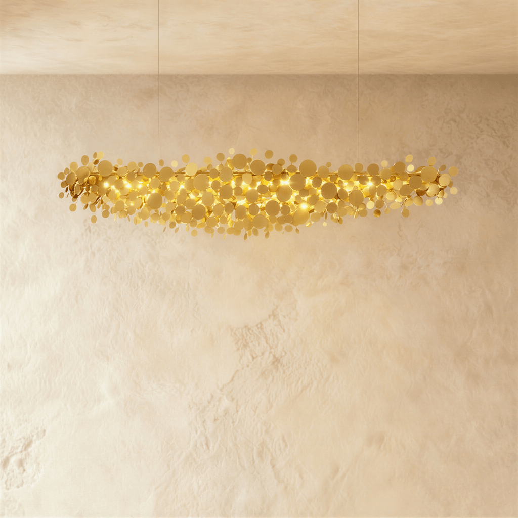 Candeeiro de Teto Luxori Disc com Acabamento em Dourado e Cromo para Interiores Modernos  