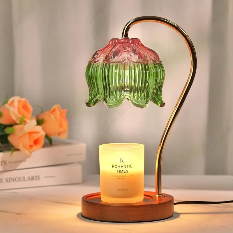 Bloemvormige lamp voor het verwarmen van kaarsen, vlamloze geurverspreider voor een modern interieur
