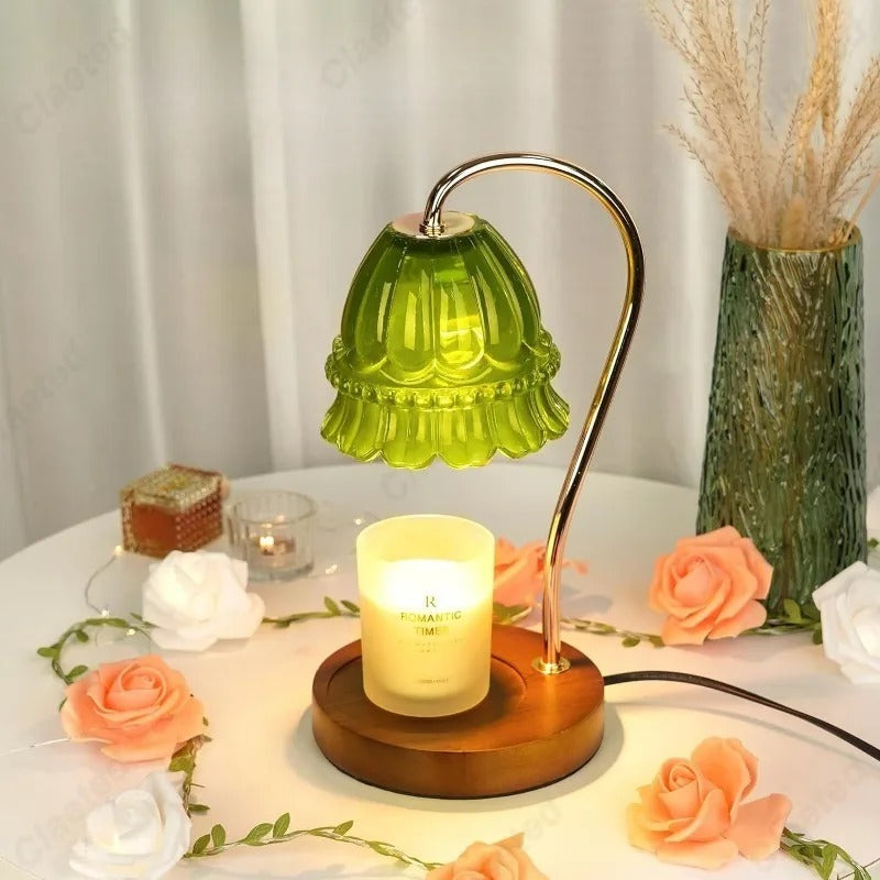 Bloemvormige lamp voor het verwarmen van kaarsen, vlamloze geurverspreider voor een modern interieur