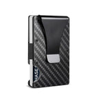 Portacarte in titanio con blocco RFID, portafoglio slim con fermasoldi o clip portamonete