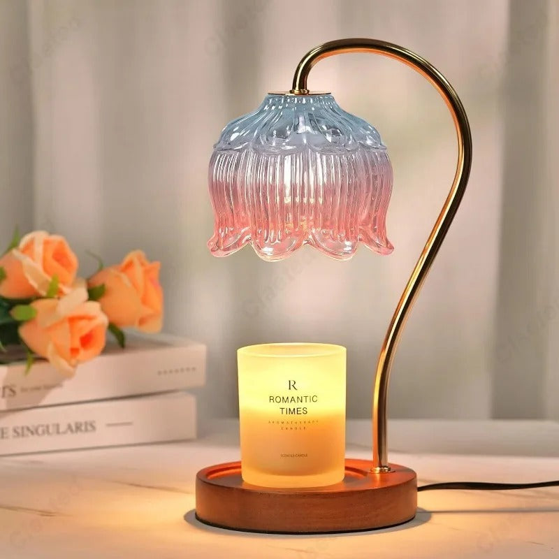 Bloemvormige lamp voor het verwarmen van kaarsen, vlamloze geurverspreider voor een modern interieur