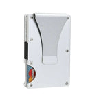 Portacarte in titanio con blocco RFID, portafoglio slim con fermasoldi o clip portamonete