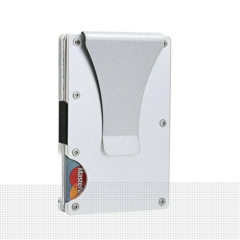 Portacarte in titanio con blocco RFID, portafoglio slim con fermasoldi o clip portamonete
