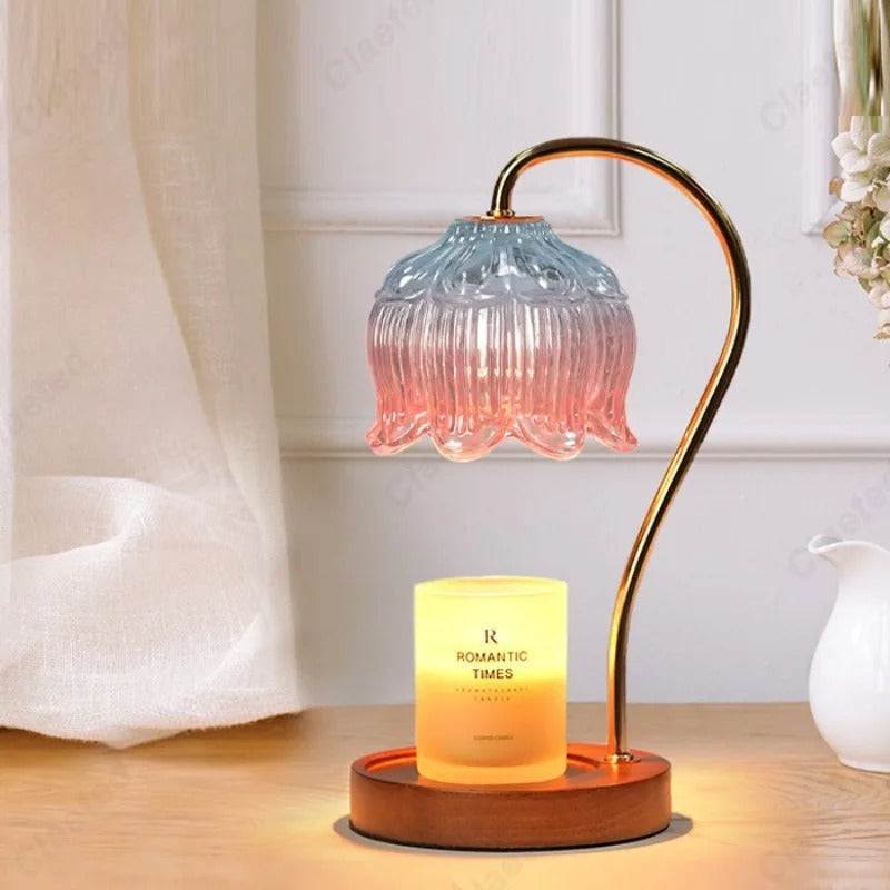 Bloemvormige lamp voor het verwarmen van kaarsen, vlamloze geurverspreider voor een modern interieur