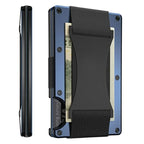 Portacarte in titanio con blocco RFID, portafoglio slim con fermasoldi o clip portamonete