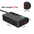 Chargeur de voiture NovaCharge 180 W à charge rapide, ports USB et allume-cigare