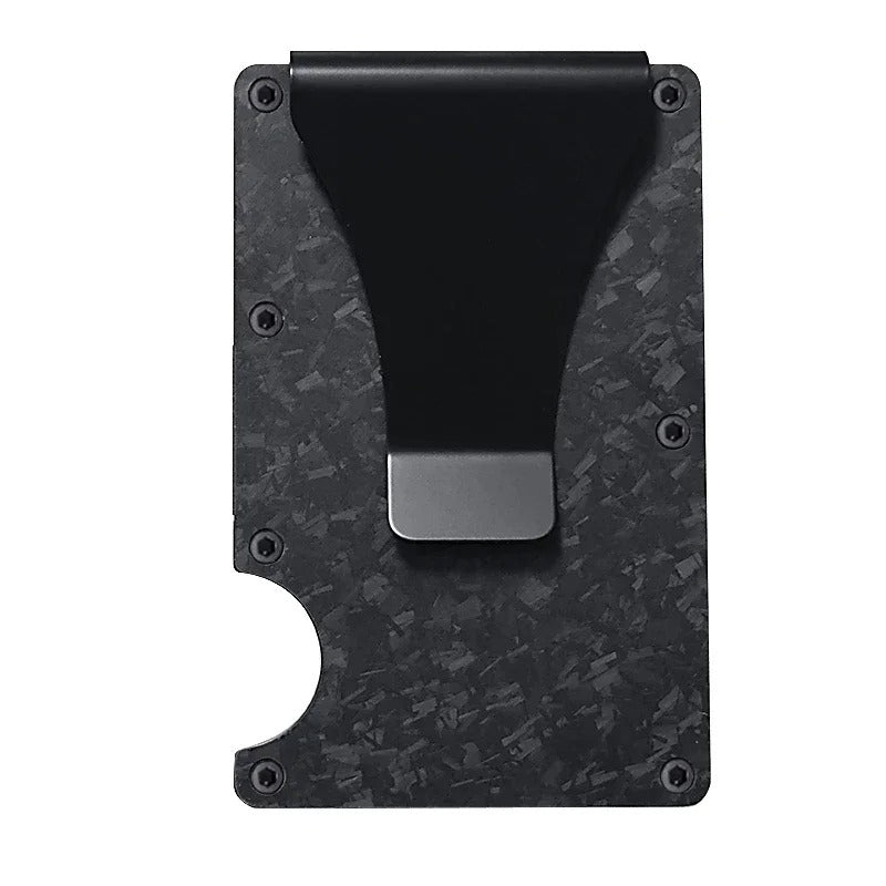 Portacarte in titanio con blocco RFID, portafoglio slim con fermasoldi o clip portamonete