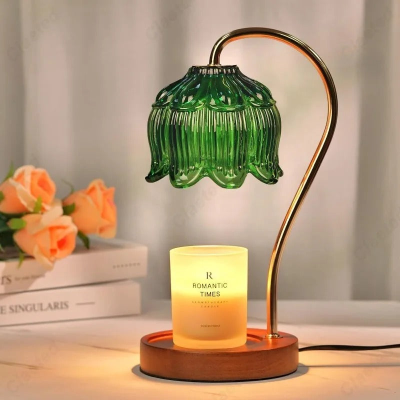 Bloemvormige lamp voor het verwarmen van kaarsen, vlamloze geurverspreider voor een modern interieur