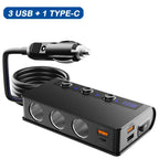 Chargeur de voiture NovaCharge 180 W à charge rapide, ports USB et allume-cigare