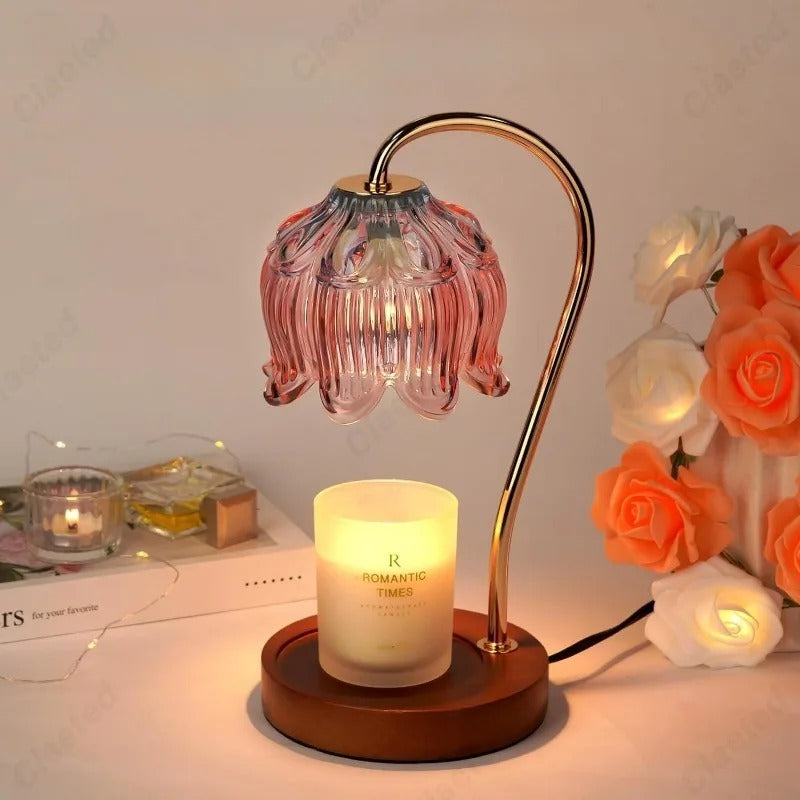 Bloemvormige lamp voor het verwarmen van kaarsen, vlamloze geurverspreider voor een modern interieur