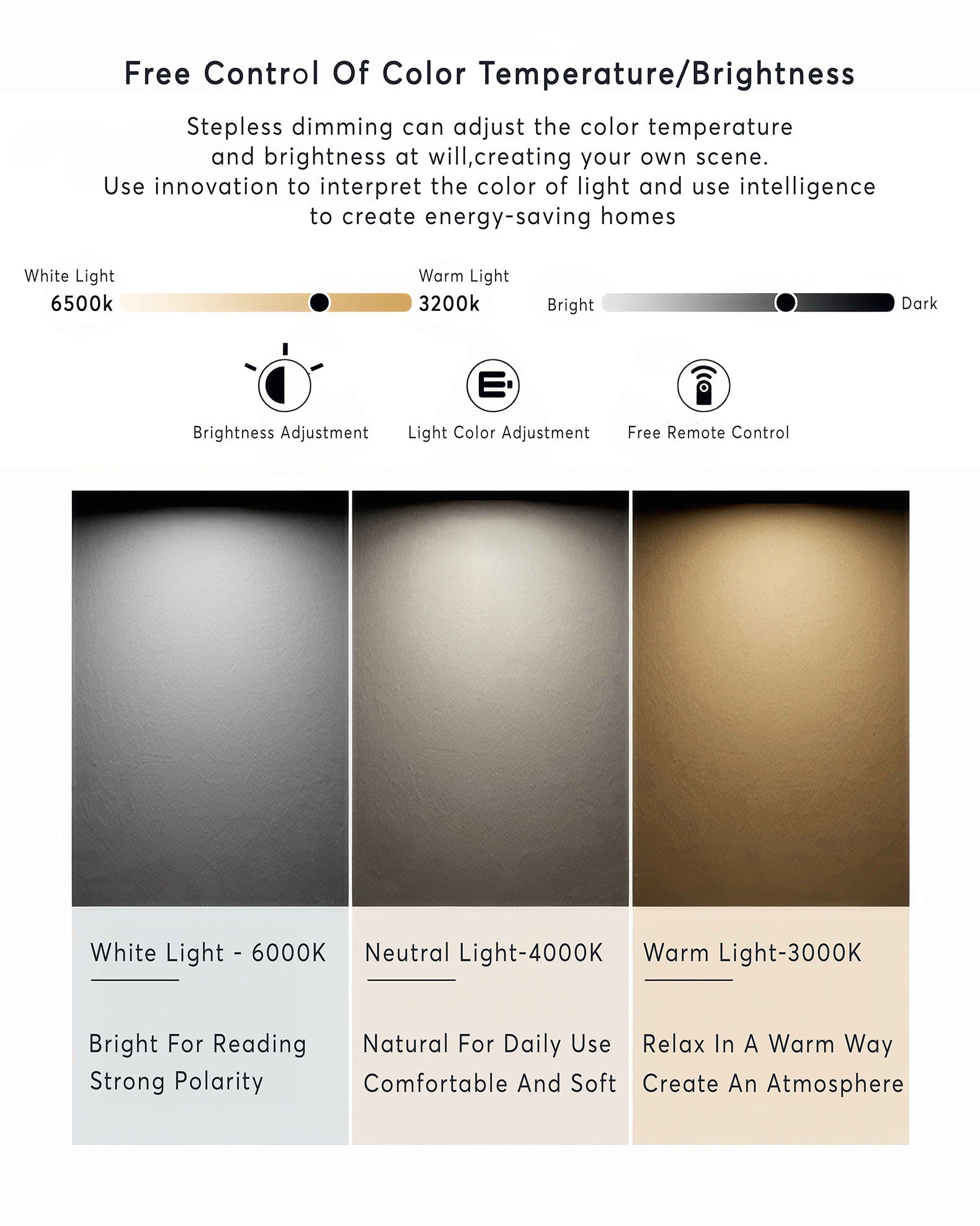 Lampada da terra Liora, base in noce con paralume in tessuto e LED dimmerabile