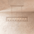 Lampadario lanterna lineare moderno AeroLumen con pannelli di vetro sospesi