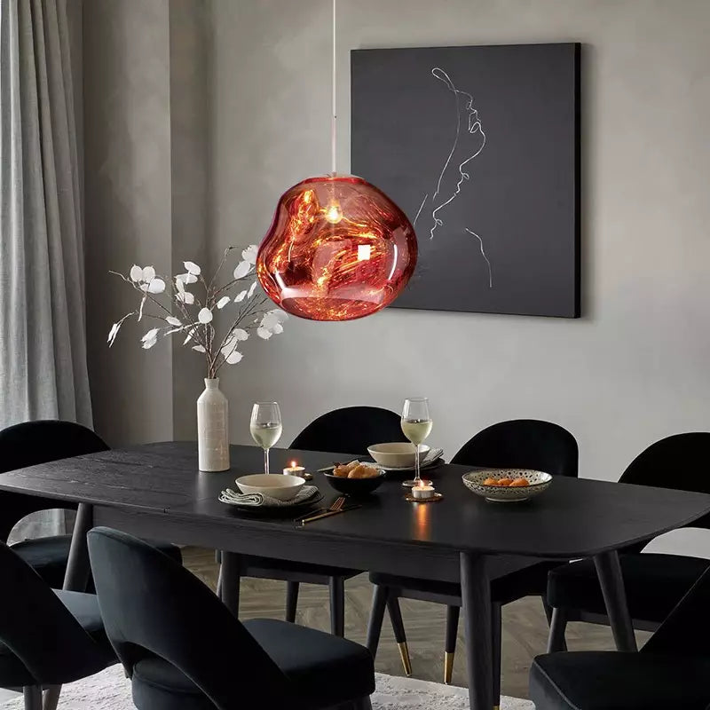 Liora hanglamp van gepolijst metaal, warm sfeervol licht, vier afwerkingen