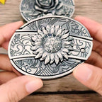 Metal Oval Cowboys Belt Buckle